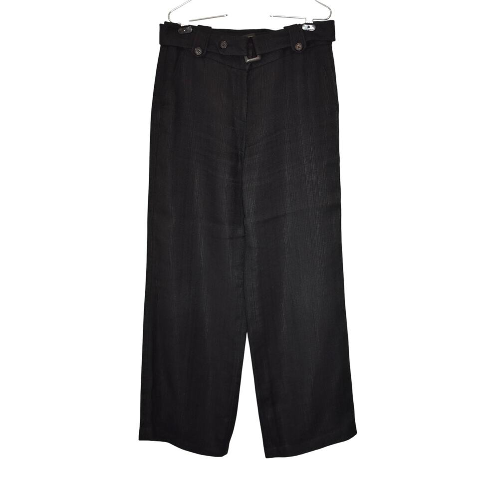 Talbots Collection Wide-Leg Pants Dress Belt Black Size 10